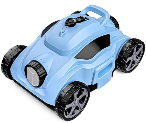 Rebongki Kabelloser Poolroboter mit Starker Saugkraft & Selbsteinparkfunktion – Automatischer Poolsauger für Über- und Unterwasserpools bis 100 m² – 110 Min. Laufzeit