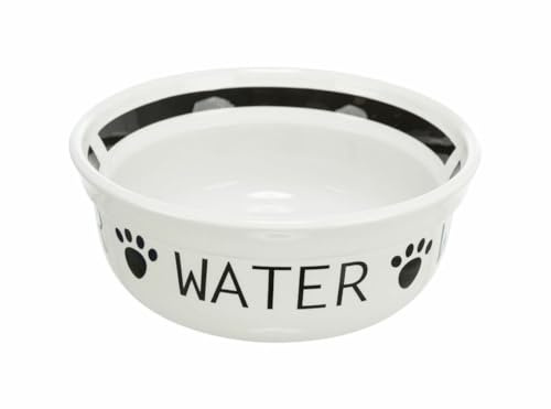TRIXIE Napf Water, Keramik, 0,25 l/ø 13 cm, weiß/schwarz