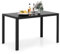 COSTWAY Table à Manger Moderne 120 cm pour 4 Personnes, Table de Cuisine en Verre, Cadre en Métal Robuste, pour Salle à Manger, Cuisine, Noir