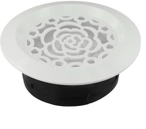 Aesthetic White Flower Design Vent Cover with Built in Insect Protection System (150mm)