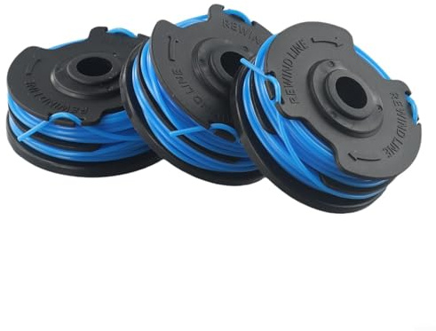 Ersatzspule für Rasentrimmer Wolf GT840, GT850 und F10 - 0,6 mm Nylonschnur, 2 x 5 m pro Spule, 3 Stück, kompatibel