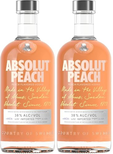 ABSOLUT VODKA Pêche Vodka Aromatisée - 38%, 70cl (Lot de 2)