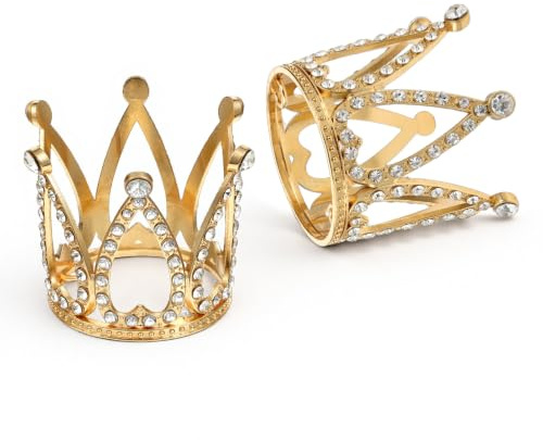 ADLABLD 2 Stück Mini Krone Kuchen Topper,Kleine Krone Tortendeko mit Strass | Gold Krone Cake Topper,Crown Cake Topper,Krone Tortenaufsatz für Braut Hochzeit Royal Thema Geburtstag Party