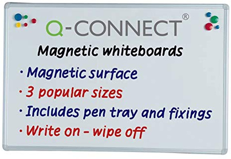 Q Connect Magnetic White Drywipe Notice Board 1800x1200mm