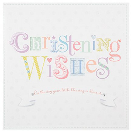 Hallmark Christening Card 'Little Blessing is Blessed' - Medium Square [Old Model]