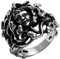 JewelryWe Schmuck Biker Ring für Damen & Herren, Edelstahl, Retro Griechische Mythologie Medusa Schlangen Behaarte Frau, Schwarz Silber