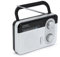 METRONIC 477220 Radio à Piles Portable Fm Grandes Ondes avec Sortie Casque et Poignée de Transport Rabattable- Transistor Alimentation Pile ou Secteur - Look Vintage - Noir Et Blanc