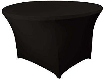 Expand Tischhusse, Tischcover Rund Schwarz - Tisch Husse, Cover als Tischdecke - 180cm Durchmesser - Geschlossen - Stretch