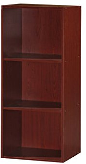 HODEDAH IMPORT Bücherregal mit 3 Regalen, Mahagoni, HID23 Mahogany