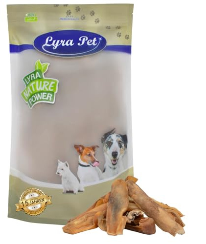 Lyra Pet® 1 kg Rinderkopfhaut Goldbraun dunkel getrocknet Kausnack Hunde | Naturbelassener Kauartikel vom Lamm – Proteinreiches Leckerli – Für sensible Hunde – Monoprotein & gut verträglich