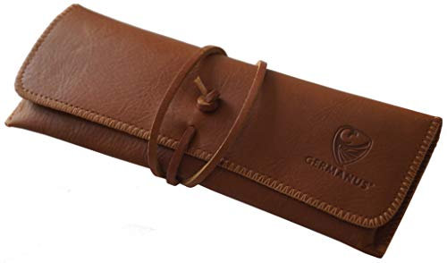 GERMANUS Leather Pencil Case Strap - Made in EU (Brown)