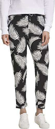 Urban Classics Damen Hose Ladies Elastic Waist AOP Pants Mehrfarbig (Front 02047) W(Herstellergröße: XS)