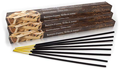 Premium Räucherstäbchen Palo Santo: natürlich traditionell aus Indien in fairer Herstellung. Großpackung mit 10 Boxen = 80 Stück je 45min. Heiliges Holz zur energetischen Reinigung