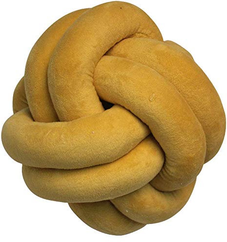 SZETOSY Knoten-Ball-Kissen - GOODCHANCEUK Knoten-Ball-Kissen-handgemachtes Kissen-Plüschtier-dekoratives Wurfs-Kissen für Schlafzimmer-Sofa-Auto-Büro-Spielraum 25x25CM Gelb