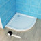 MIQU 900 x 900 x 40 mm Quadrant Shower Tray with Waste Trap White Slimline Acrylic Shower Base for Shower Enclosure, Shower Cubicle