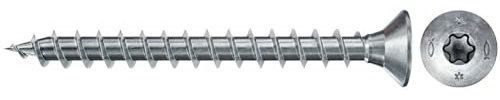 fischer - Vis PowerFast FPF II CTF 3,0x30 mm à Tête fraisée, empreinte TX, zingué blanc, filetage total - Boîte de 200 Gris
