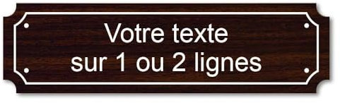 Plaque gravée personnalisée 1 ou 2 lignes 14,5x4cm autocollante Bois