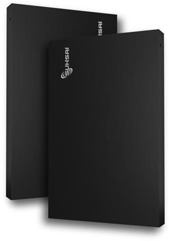 SUHSAI Tragbare Externe Festplatte, USB 2.0, HDD-Speicherlaufwerk, 1 TB, ultraschlanke Hochgeschwindigkeits-Datenübertragungsfestplatte, kompatibel mit PC, Mac, Windows-Desktop (schwarz)