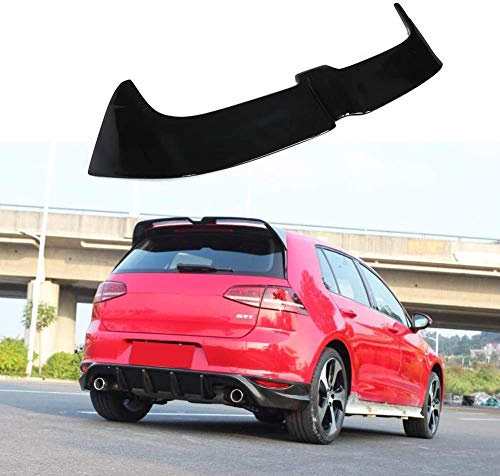 TGFOF Heckscheiben-Dachspoiler Flügellippe Schwarz glänzend ABS passend für Volkswagen VW Golf 7 MK7 VII 7 7.5 GTI R 2014-2019 Schrägheck Heckkofferraum Dachlippe Spoiler Tail Wing