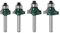 Bestgle 4pcs 1/4 Shank Round Over Corner Rounding Edge-Forming Edging Router Bits, 5/16 3/16 1/4 1/8 Radius Woodworking Milling Cutter Tool