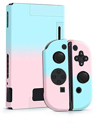 Ototon Coque pour Nintendo Switch Housse séparable Étui de Protection à Coque Rigide Contrôleurs Joy-Con avec 2 Baguettes pour Nintendo Switch (Bleu&Rose)