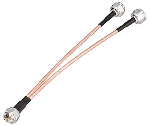 Superbat F-Type TV Splitter Kabel 75 Ohm 15cm F Stecker auf F-Dual Stecker TV Koaxialkabel für TV Modem Tuner High-Speed Internet, Breitband und Digital TV Antenne, Satelliten Verlängerungkabel 1Stück