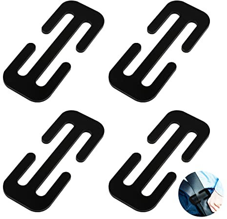 4 PCS Car Seat Belt Clips Adjuster Metal Car Seat Belt Locking Clip Safety Seat Belt Shoulder Stopper Buckle to Relax Shoulder Neck for all kinds of Car Seat Belt (7cm)