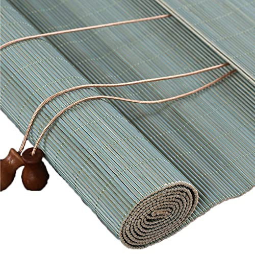 Bambusrollo Wetterfest Bambusrollo Blickdicht Praktisches Sonnenschutz und Sichtschutz Rollo für Balkon Fenster Terrasse Garten,A,60x180cm/24x70in