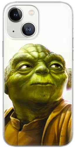 ERT GROUP mobile phone case for iPhone 13 original and officially licensed Star Wars pattern Yoda 006 optimally adapted to the shape of the mobile phone, partially transparent