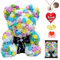 xixi-home Ours en Rose,Fleur Ours,25 CM Nounours en Rose Cadeau Rose Eternelle Saint Valentin Ours à Fleurs avec lumière LED Carte Cadeau, Coffret Cadeau,Anniversaire Fete des Meres