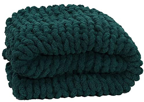 MHUQIA Grobstrick Decke üBerwurf 150x200cm, Riesige Strickdecke, Dicker Zopfstrick üBerwurf, Knotendecke Erwachsene, Grobgarn GroßE Strickdecke, GroßE Strickdecken Chunky