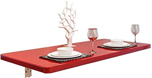TAOZUYING Computertisch Kleiner Klapptisch Rot Wandklapptisch Home Office Waschküche Home Bar Küche Restaurant Tischregal (Size: 100 * 40cm) Marriage