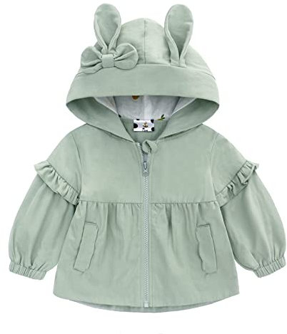 famuka Bébé fille Blousons Manteaux et blousons coupe vent Lapin Manteau (Vert, 24M)