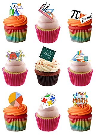 30 Stand Up Maths Mathematics School Themed Edible Wafer paper Cake Toppers Decorations