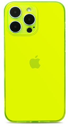 Qekaum Compatible with iPhone 14 Pro Case, Neon Clear Case with Camera Lens Cover Shell for Women Girls Slim Soft Silicone Protective Transparent Girly Case for iPhone 14 Pro, Neon Yellow