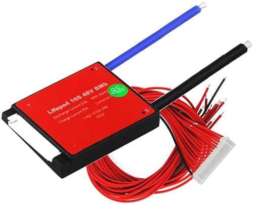TECNOULAB 1 unité 16S 48V 20A LiFePO4 Carte Protection Batterie Lithium BMS PCB avec Équilibrage