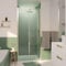 Porte de Douche Double Battant 90x200cm - Verre Trempé Transparent 6mm - Profil Or Doré Brossé