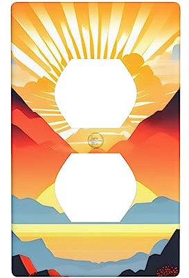 Bright Sunrise Duplex Steckdose dekorative Wandplatte mit 1 lackierter Schraube für Lichtschalter, Dimmer und Steckdosen