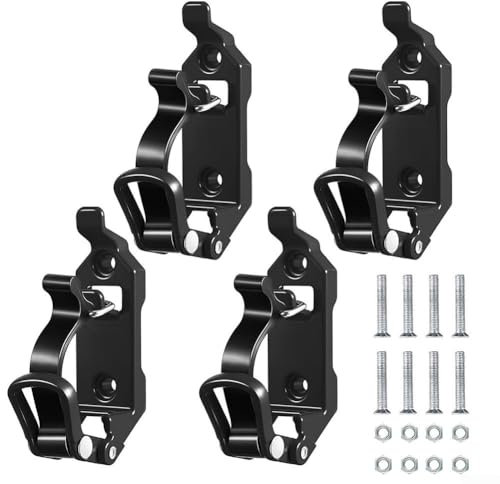 4 Stück Schaufelhalterung für Dachträger, Dachrahmen, Schaufelrahmen, Dachgepäckträger, Wandhalterung, Metall-Gummi-Klemmen-Kit