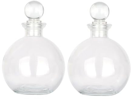 Magic Season Dekorative Glasflasche - 260 ml Zaubertrank Flaschen mit Glasstopfen (2 Sets)