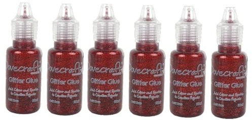 Dovecraft Glitter Glue 20ml - 6 pack (Ruby)