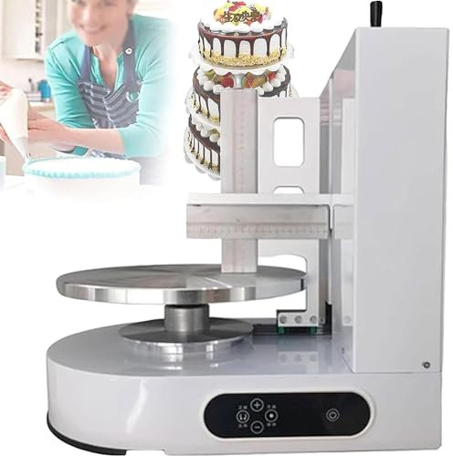 BDJSN Aplicador De Crema para Pasteles, Máquina Untable De Recubrimiento Automático De 4-12 Pulgadas, Raspador De Pasteles Ajustable, Plato Giratorio Eléctrico para Esparcir Crema para Pasteles