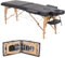 YOUNIKE Massageliege Klappbar 2 Zonen Massagetisch Spa Liege 60cm Breit Tragbare Massagebank Höhenverstellbarer Kosmetikliege mit mit Kopfstütze Armlehnen & Tasche Tattooliege, Schwarz