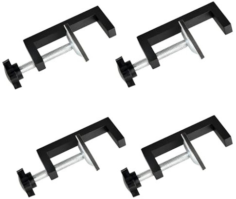 4 Stück C Klemme, Klemmbereich 10-57 mm Tischklammern, Verstellbaren Schraubzwingen klein, Universal Tischklemme, Trägerklemme Befestigungsclip für Schlafzimmer, Schweißen (Schwarz)