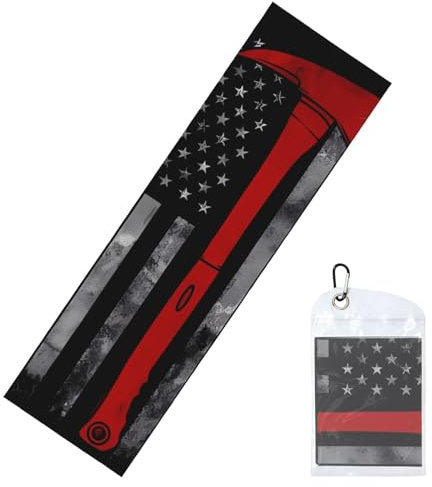 YYHHAOFA Ice Cold Sports Towel 12x40 in Ice Towel Soft Breathable Chilly Towel for Yoga Sport Running Gym Workout Fitness Firefighter Axe Red Line Flag Pattern