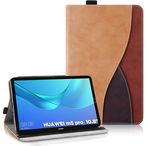 AsWant Custodia per Huawei MediaPad M5 / M5 PRO (10.8 Pollici) - Pelle Ultra Sottile PU Case con Funzione Stand Tablet Protettiva Cover Huawei Mediapad M5 (Marrone)