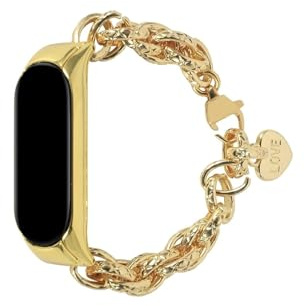 Mefloar Metall-Edelstahl-Armband passend for Xi ao mi M i Band 8 7 6 5 4 3 Armband-Armband(Gold,For M i band 5)