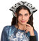 Damen Gothic Häkel-Kopftuch Totenkopf Spinnennetz Kopftuch Halstuch Kopftuch Dreieckstuch Bandana Schal, A-schwarzer Totenkopf, Einheitsgröße
