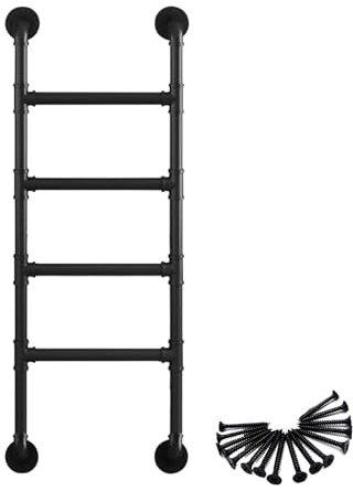 TATITZRO An der Wand montierte Metallleiter für den Dachboden, Etagenbettleiter mit 3/4/5 Stufen, robuste Metallleitern für Hochbetten, Ausstiegsleiter für Kellerfensterschächte, einfache M