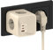 OUFUYU Cubo Enchufe USB 7 en 1, Ladron Enchufes Múltiple con 4 Tomas Regleta Cubo, Enchufes Múltiples Pared con 4 Tomas de CA, 1 USB, 2 Tipo C, Cargador USB para Oficina, Cocina y Habitación, Beige